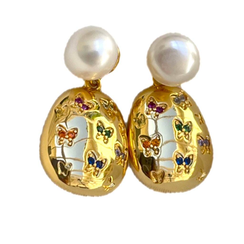 Nwot Ramla Butterfly Pearl Earrings